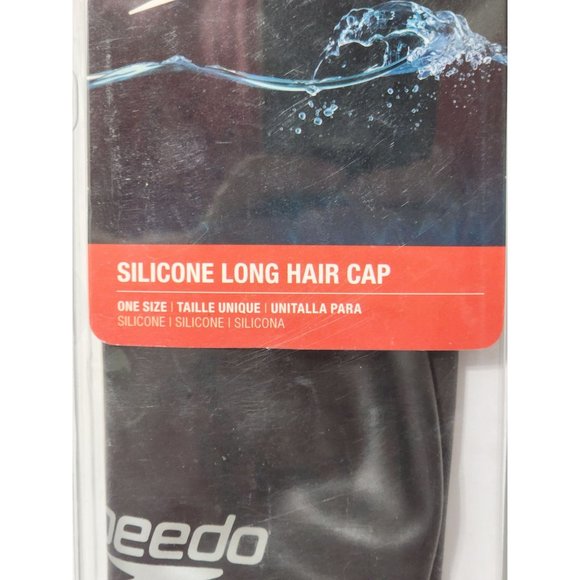 Speedo Silicone Long Hair Swim Cap Blue (One Size) Model 7510036 420 Adult New - Picture 2 of 5